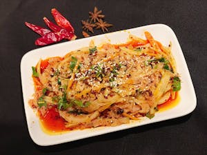 Order D13. 红油牛百叶  Boiled beef stomach in chili sauce. food online from Red Pepper store, Lawrence on bringmethat.com