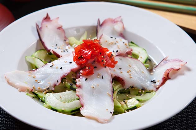 Order 3. Sunumono Octopus Salad food online from Crazy Rock'n Sushi store, Irvine on bringmethat.com