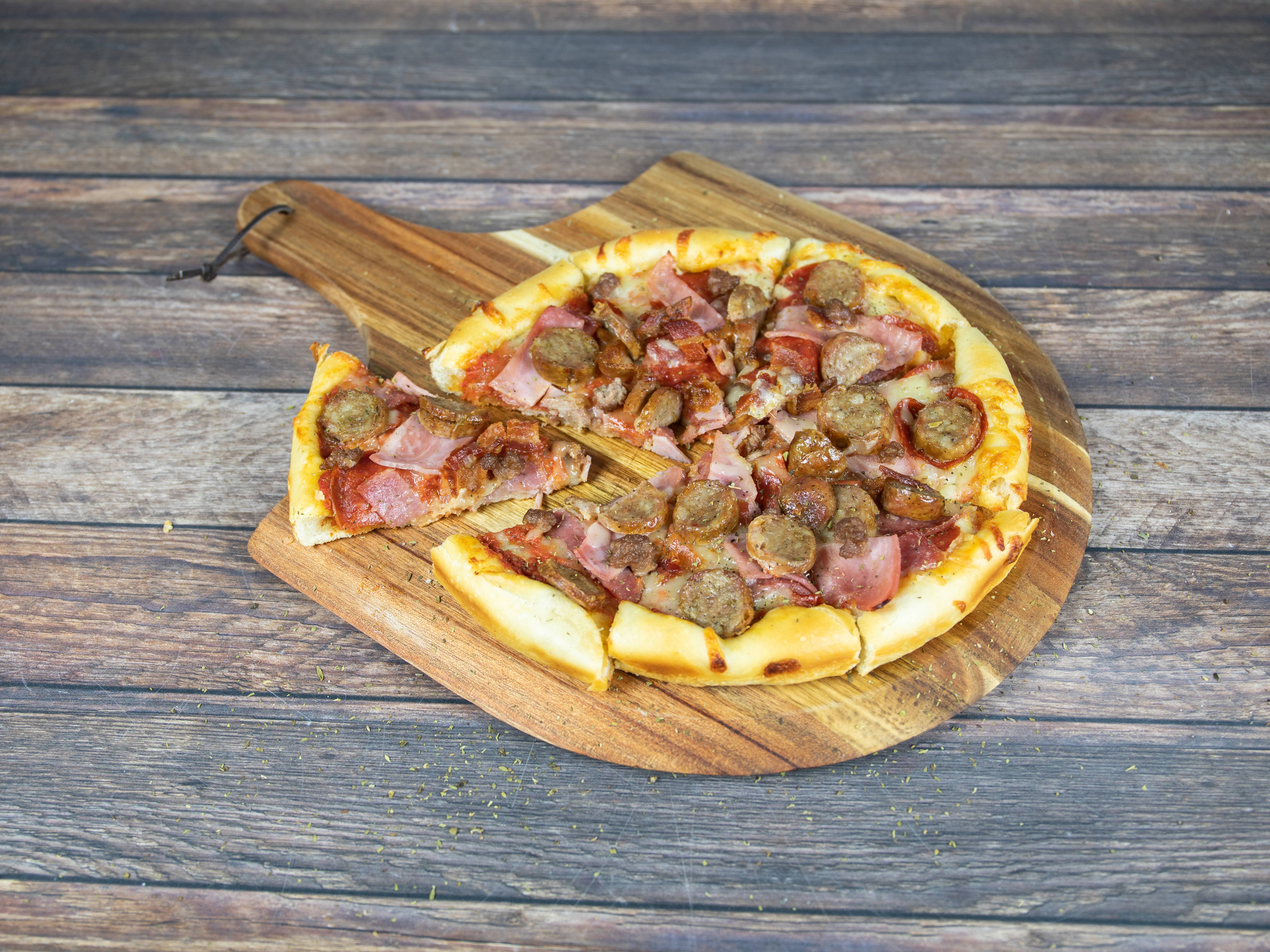 Order Meat Lovers Pizza food online from Nick Place store, Salisbury on bringmethat.com