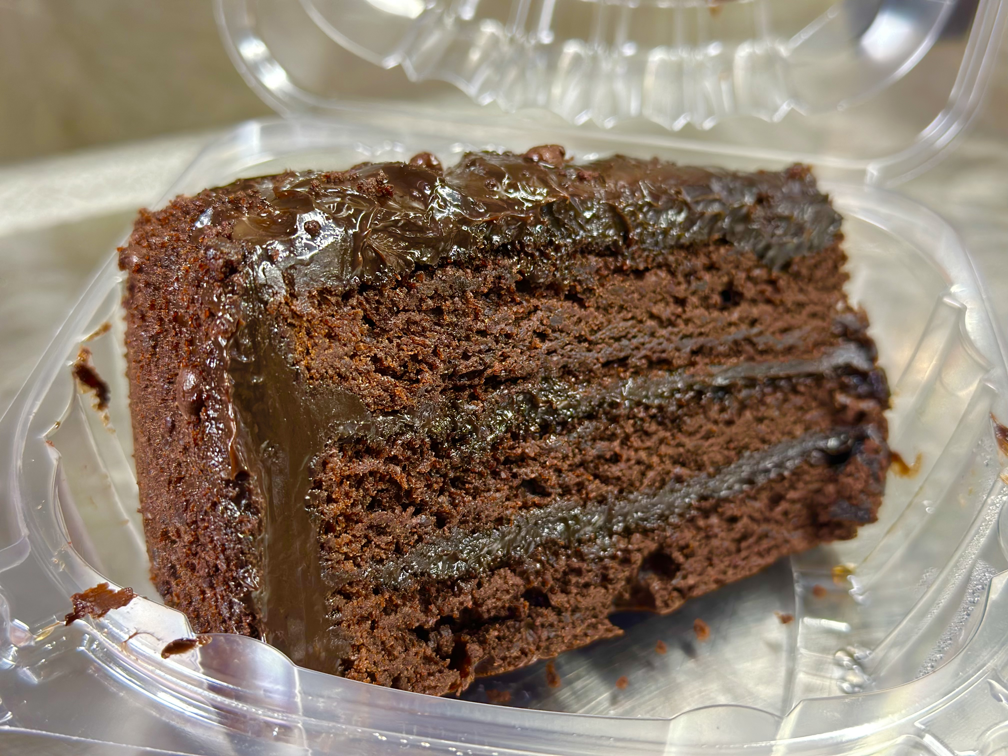 Order 3 Layer Chocolate Fudge Cake food online from Lunch Box store, Dearborn Heights on bringmethat.com