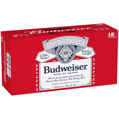 Order Budweiser Beer 5.0% ABV 18 Pack Can food online from Mirage Wine & Liquor store, Palm Springs on bringmethat.com
