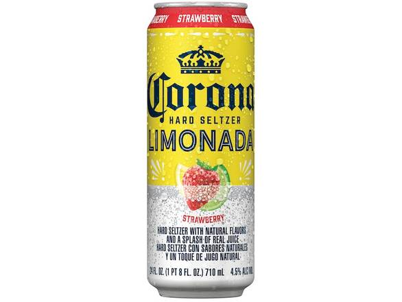 Order Corona Hard Seltzer Limonada Strawberry Gluten Free Spiked Sparkling Water - 24oz Can food online from Roseville Liquors & Wines store, NEWARK on bringmethat.com
