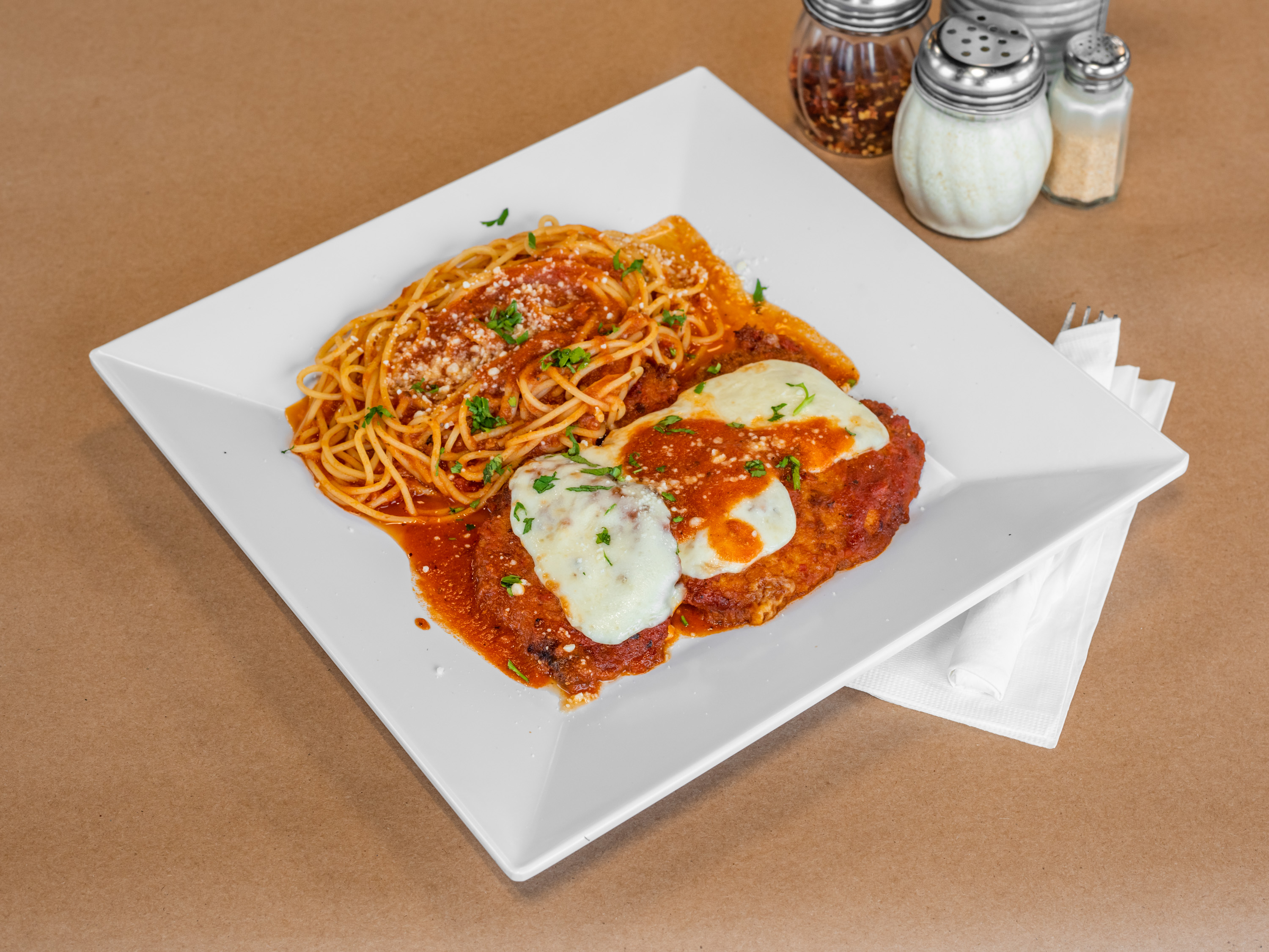 Order Chicken Parmigiana food online from Santino Pizza Etc store, Neptune City on bringmethat.com