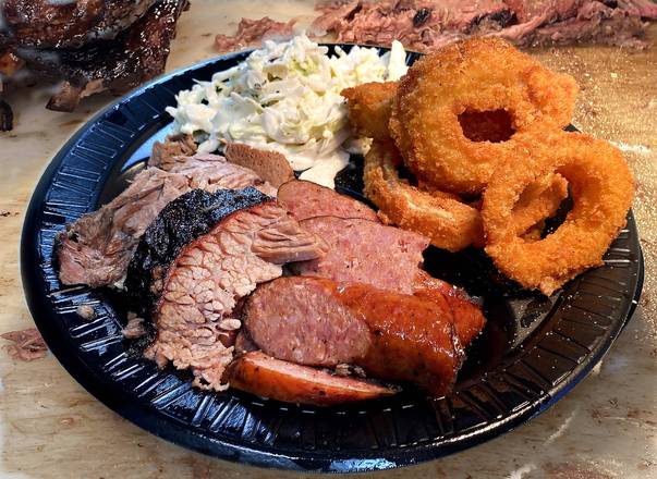 Order Two Different Meats food online from Old House Bbq store, Carrollton on bringmethat.com
