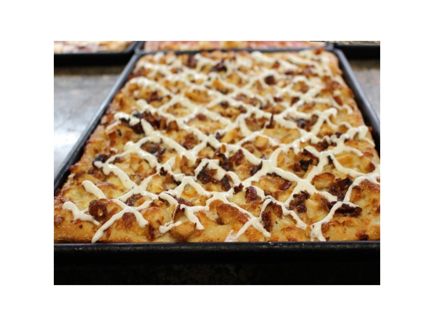 Order Chicken and Bacon Ranch Focaccia Slice food online from Previti Pizza store, New York on bringmethat.com