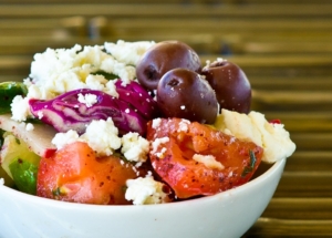 Order Small Greek Salad food online from Woody's Oasis store, East Lansing on bringmethat.com