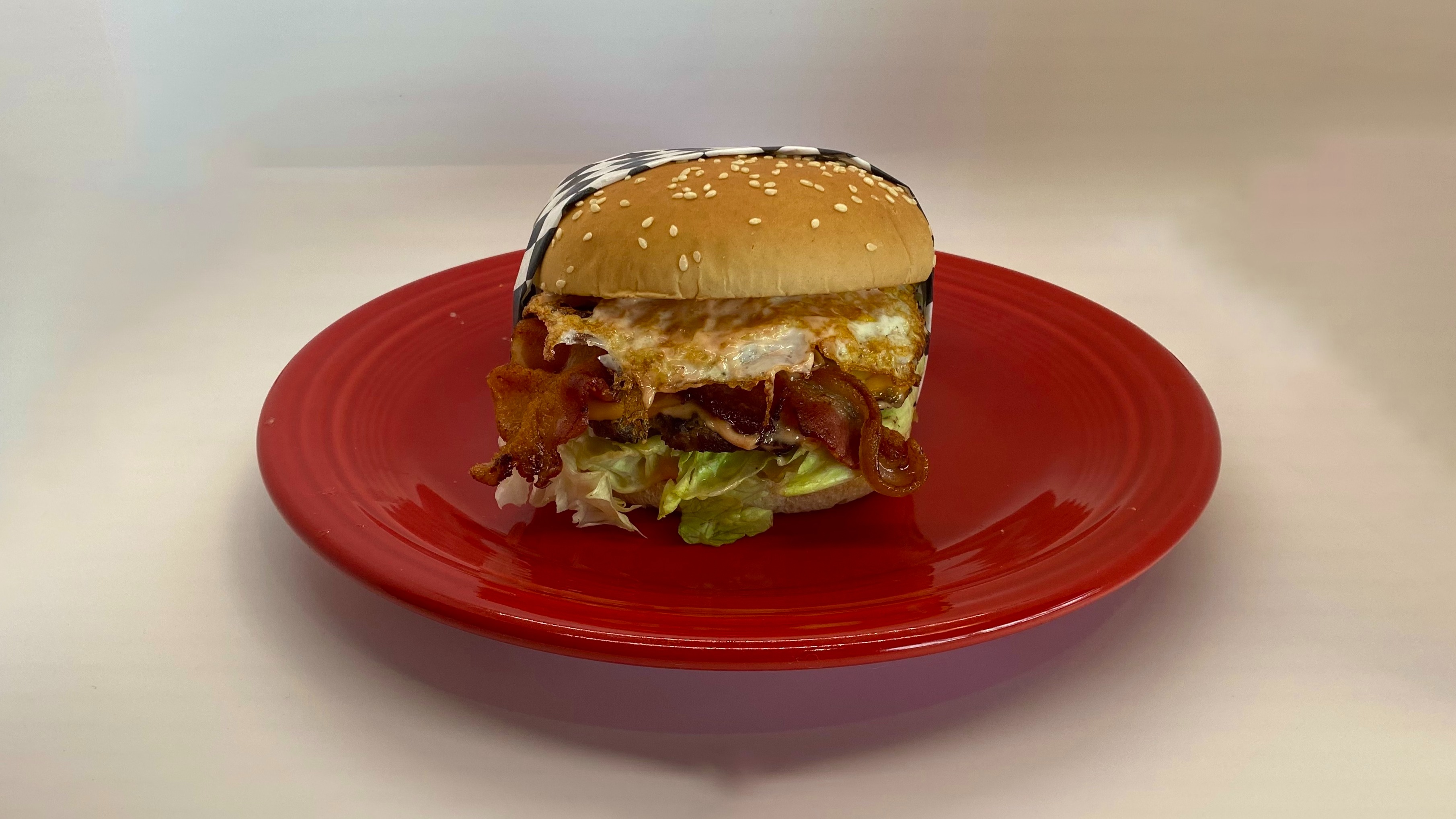 Order The Fried Egg, Bacon, & Cheese Quarter Pounder food online from Burger Palace store, Lancaster on bringmethat.com