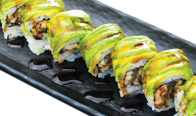Order Green Dragon roll - Cooked food online from Oki Japanese Grill store, Plano on bringmethat.com
