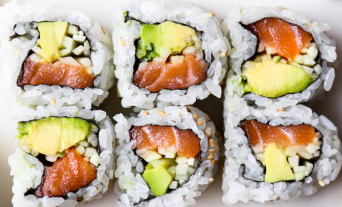 Order 36. Salmon Avocado Roll Sushi food online from Yummy Japan store, Smithfield on bringmethat.com