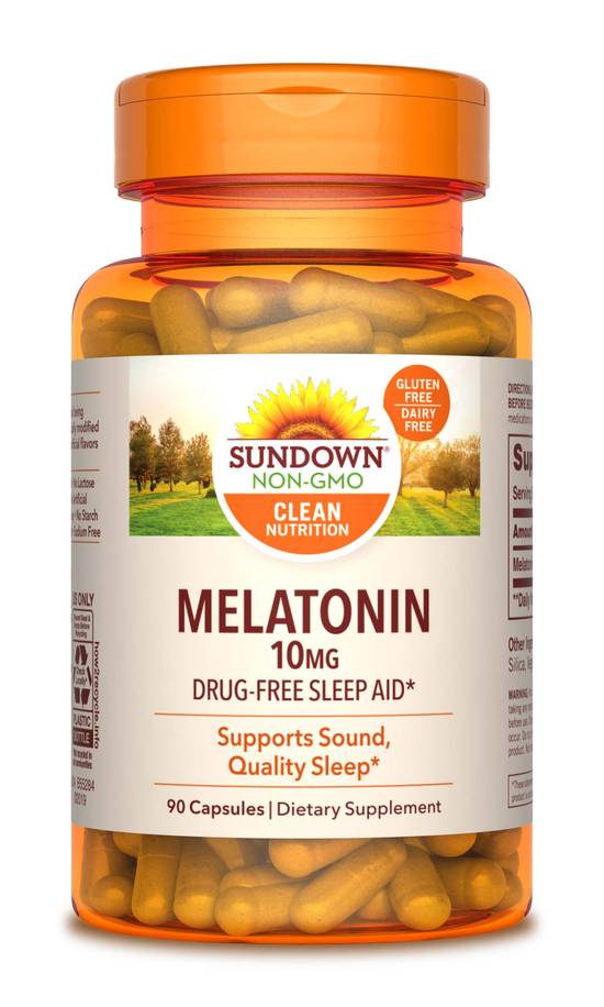 Order Sundown Naturals Melatonin Capsules 10mg (90 ct) food online from Rite Aid store, Palm Desert on bringmethat.com