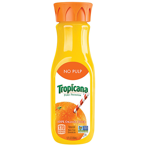 Order Tropicana Orange Juice, No Pulp 12oz food online from Aplus store, Fairport on bringmethat.com