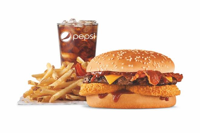 Order Western Bacon Cheeseburger® Combo food online from Hardees store, Laurel on bringmethat.com