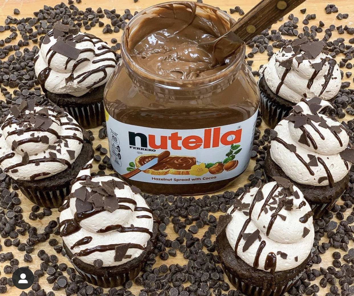 Order Chocolate Nutella Cupcakes (pack of 2) food online from The Pennsylvania Bakery store, Camp Hill on bringmethat.com
