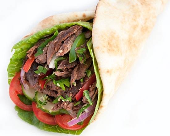 Order 19. Beef Shawarma Wrap food online from Ali Gyro Halal store, Austin on bringmethat.com