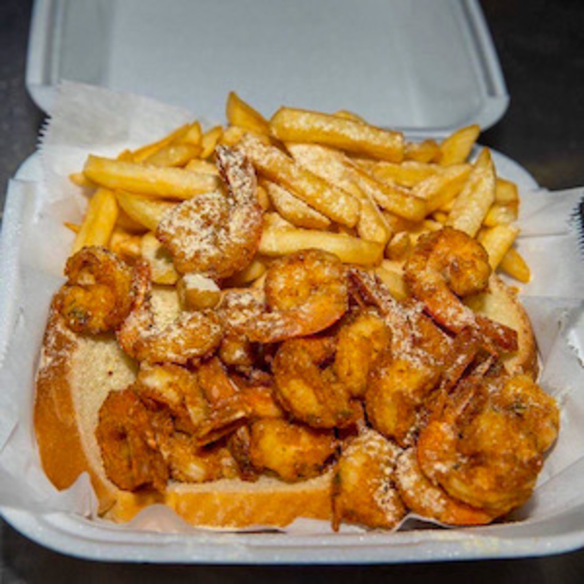 Order 10pc SHRIMP DINNER. food online from Hook's Catch Seafood And Wings store, Baton Rouge on bringmethat.com
