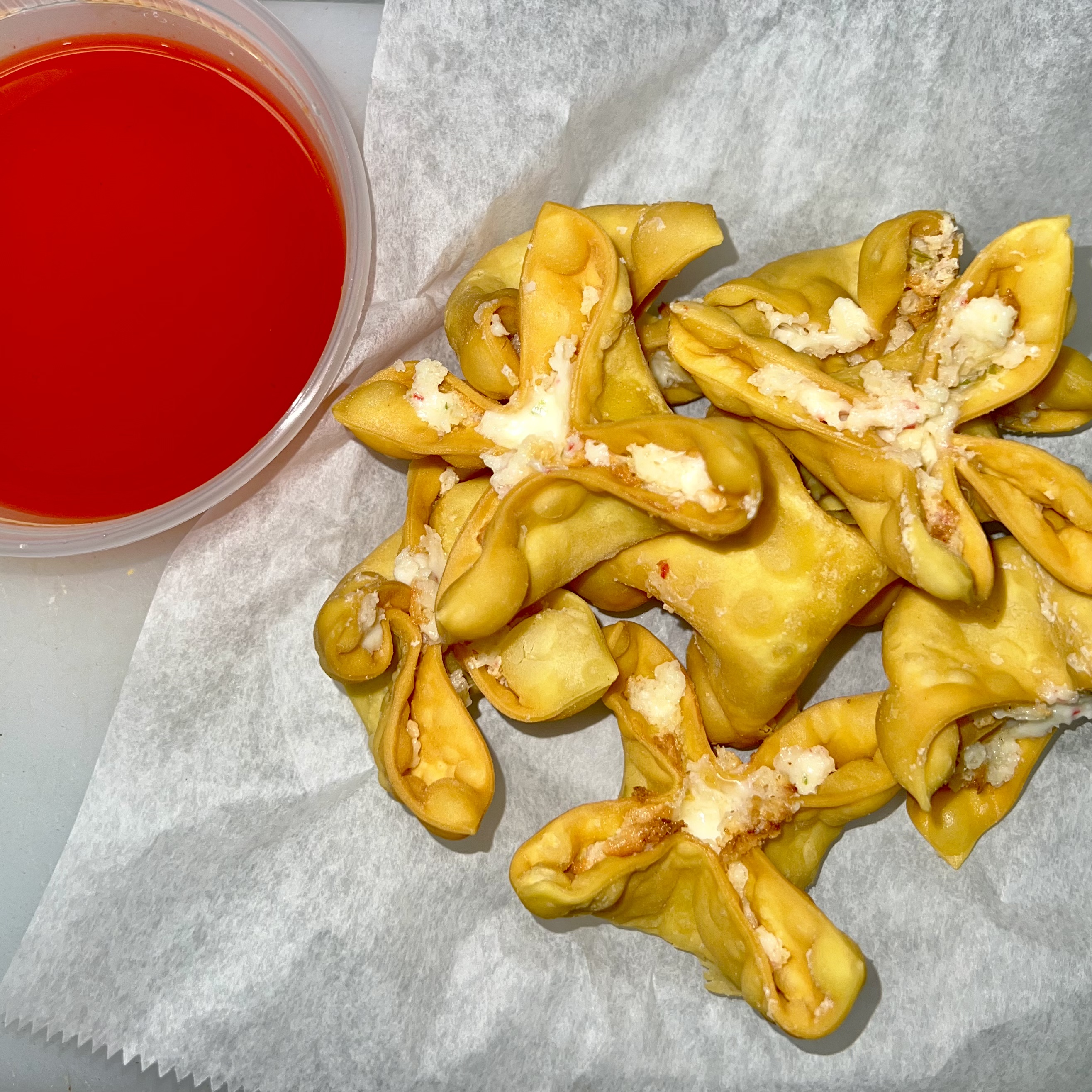 Order 6. Eight Crab Rangoon food online from Micky Chinese Restaurant store, Gaithersburg on bringmethat.com