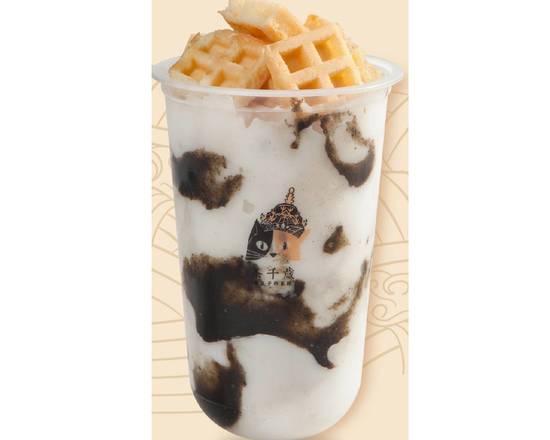 Order Small Milk Black Sesame with Waffle  千岁黑芝麻牛乳 food online from Timeless Tea store, Bellevue on bringmethat.com