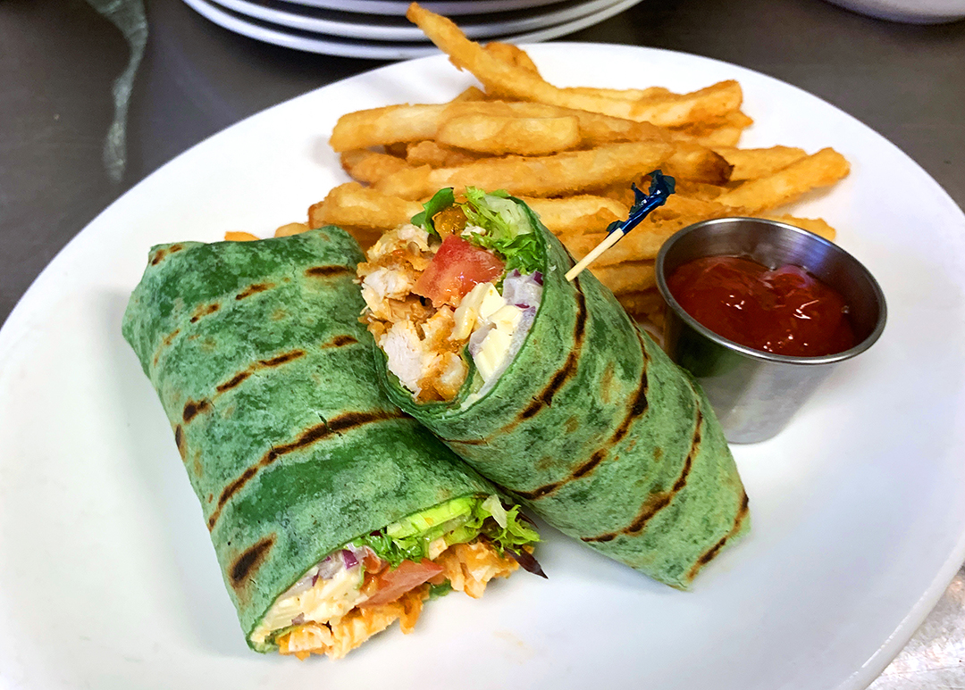 Order Buffalo Chicken Wrap food online from The Over/Under Bar & Grill store, Saint Louis on bringmethat.com