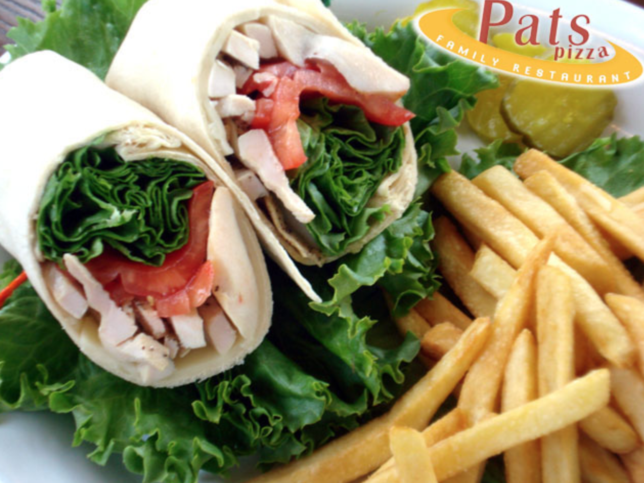 Order Grilled Chicken Wrap food online from Pat Pizza Family Restaurant store, Wilmington on bringmethat.com