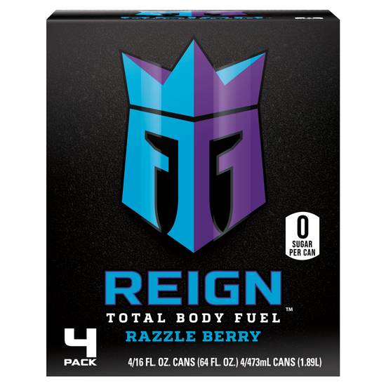 Order Reign Razz Berry Cans (16 oz x 4 ct) food online from Rite Aid store, Roseville on bringmethat.com