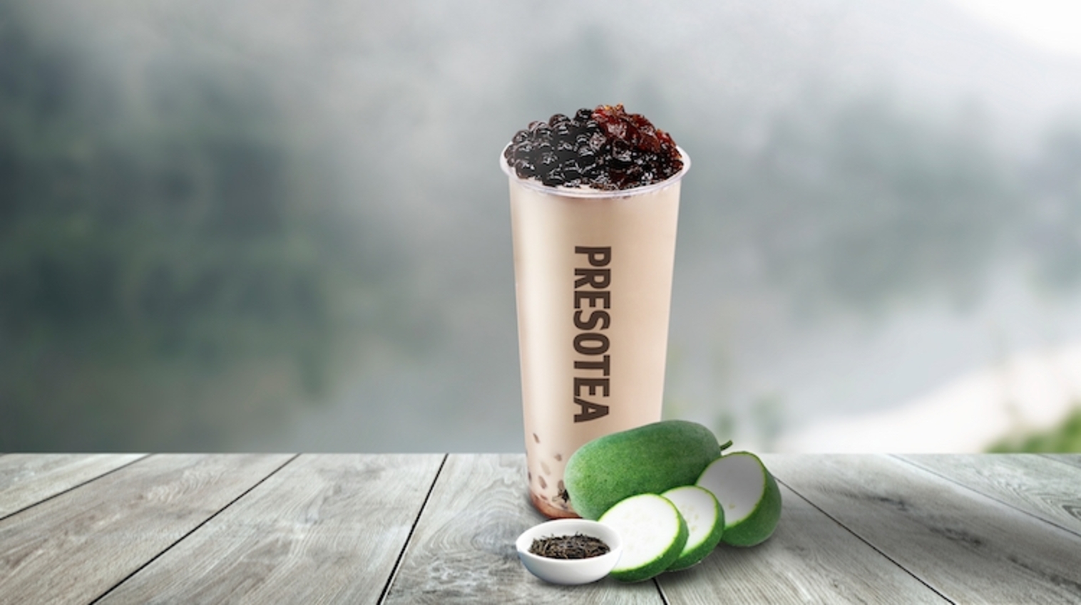 Order Wintermelon and Hojicha Milk Tea food online from Presotea-Santa Ana store, Santa Ana on bringmethat.com