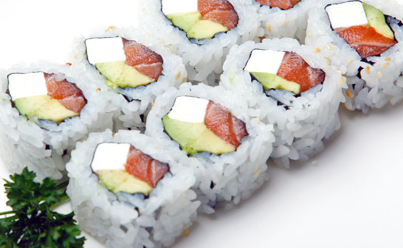 Order 45. Philadelphia Cut Roll food online from Miyoda Sushi store, Redondo Beach on bringmethat.com