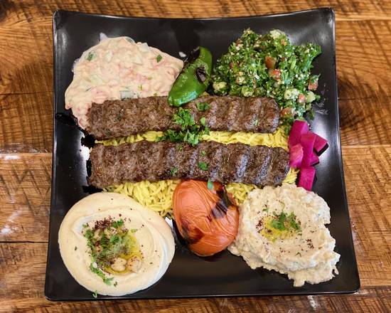 Order Kufta Kabab Platter food online from Jerusalem Bakery & Grill store, Roswell on bringmethat.com