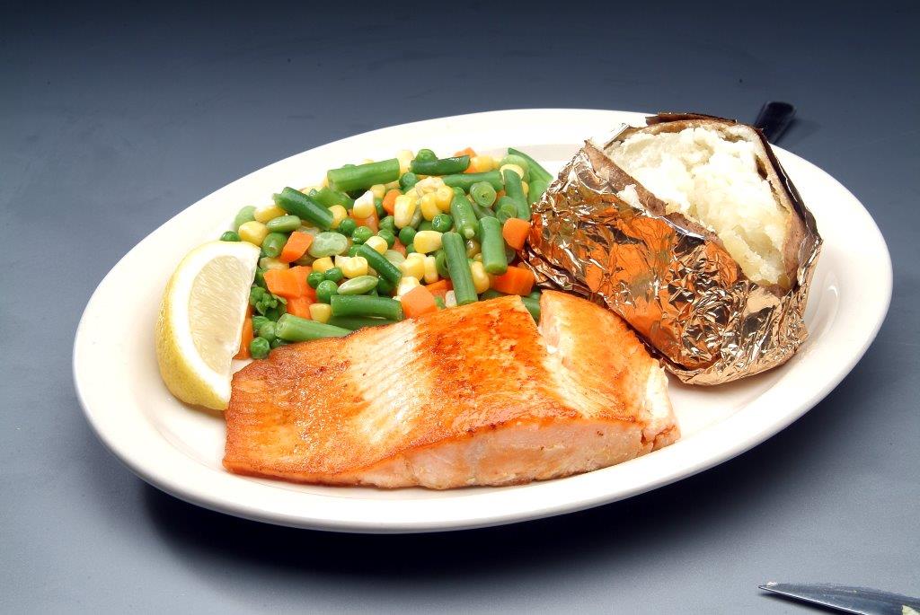 Order Grilled Atlantic Salmon food online from Ram Horn Restaurant store, Taylor on bringmethat.com