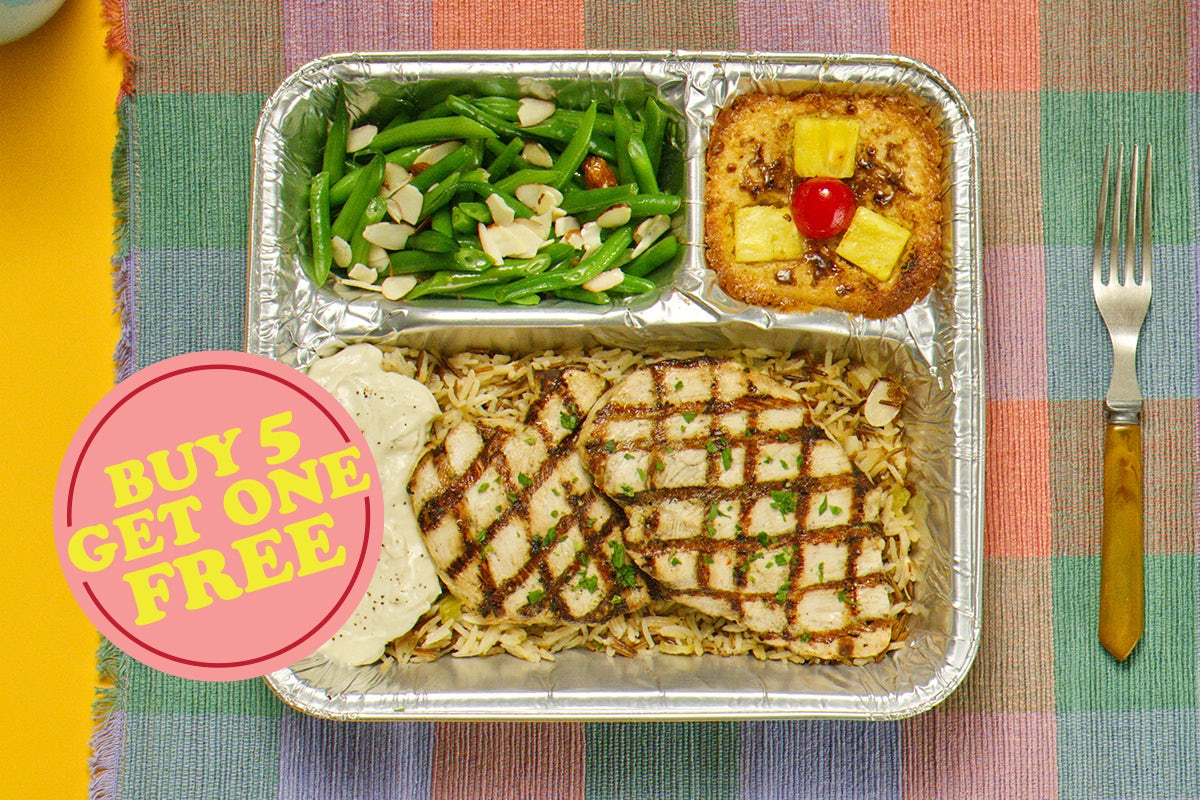 Order TV Dinner Buy 5 Get One Free food online from Lazy Dog store, Folsom on bringmethat.com
