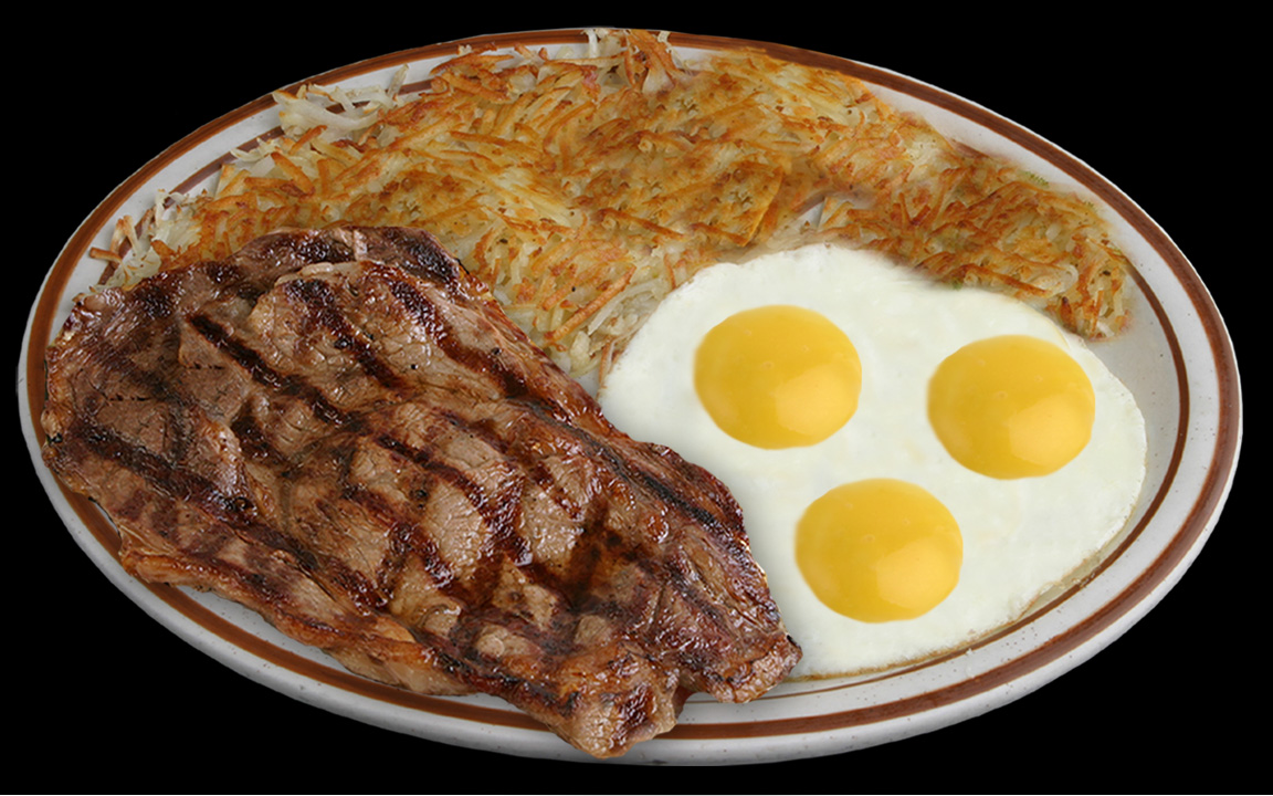 Order Steak and Eggs Breakfast food online from Jim's Burgers store, Long Beach on bringmethat.com