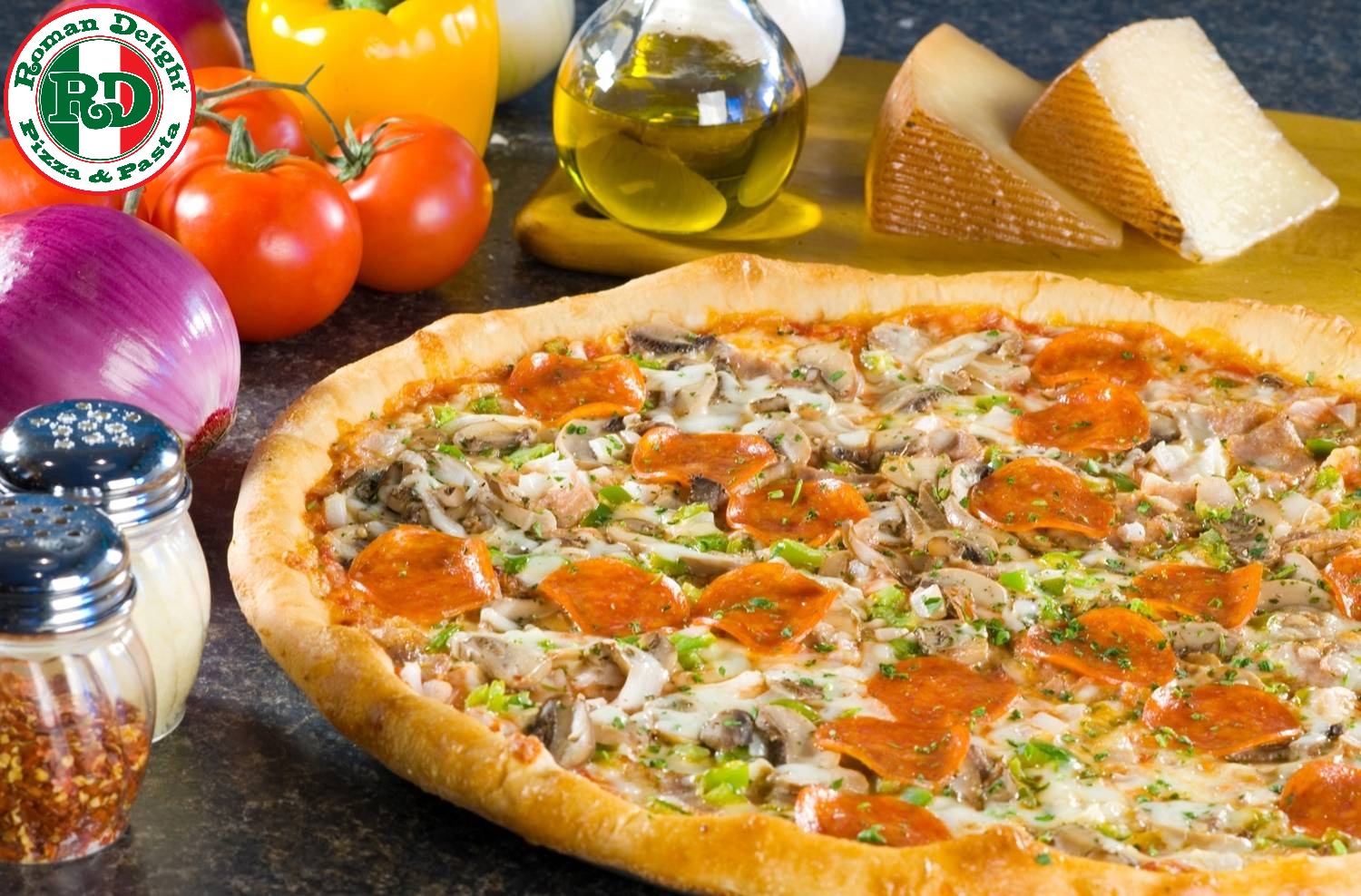 Order Supreme Pizza food online from Roman Delight Pizza store, Baltimore on bringmethat.com