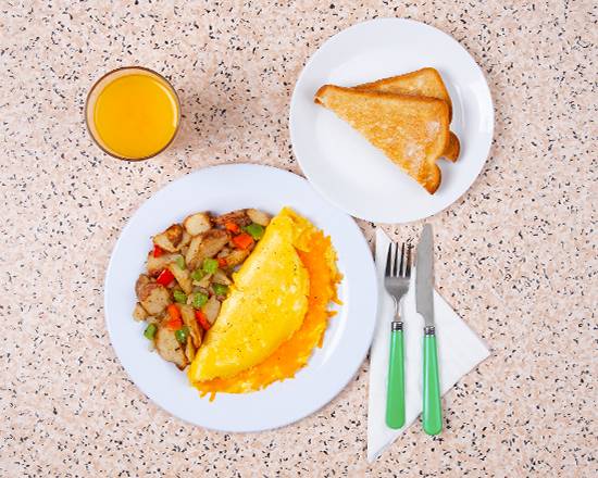 Order Cheese Omelette food online from Lucky Breakfast Diner store, Malvern on bringmethat.com