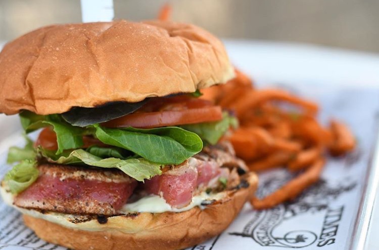Order Blackened Ahi Burger food online from The Point store, Dana Point on bringmethat.com