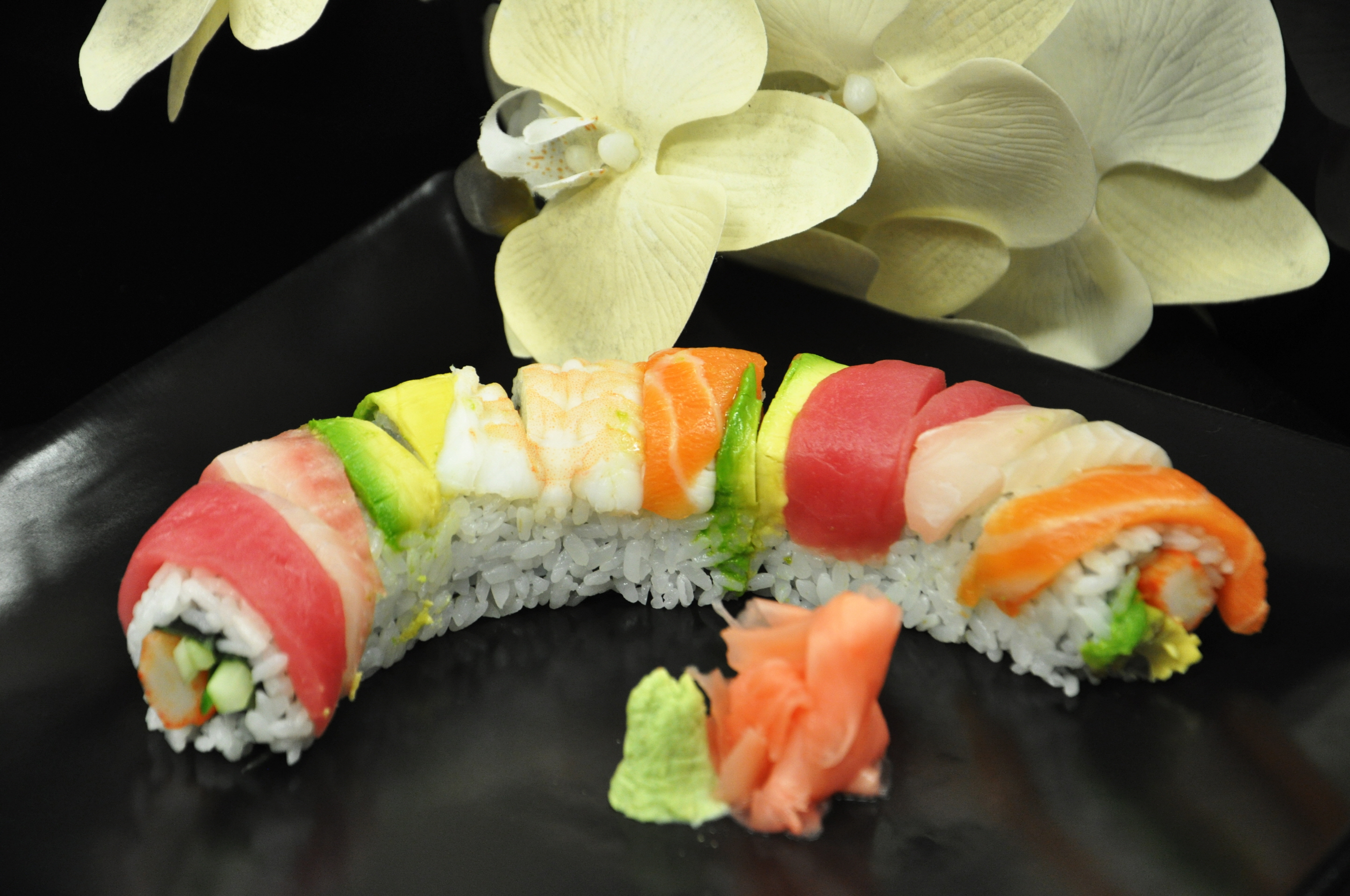 Order Rainbow Roll food online from Umi Sushi store, Ann Arbor on bringmethat.com