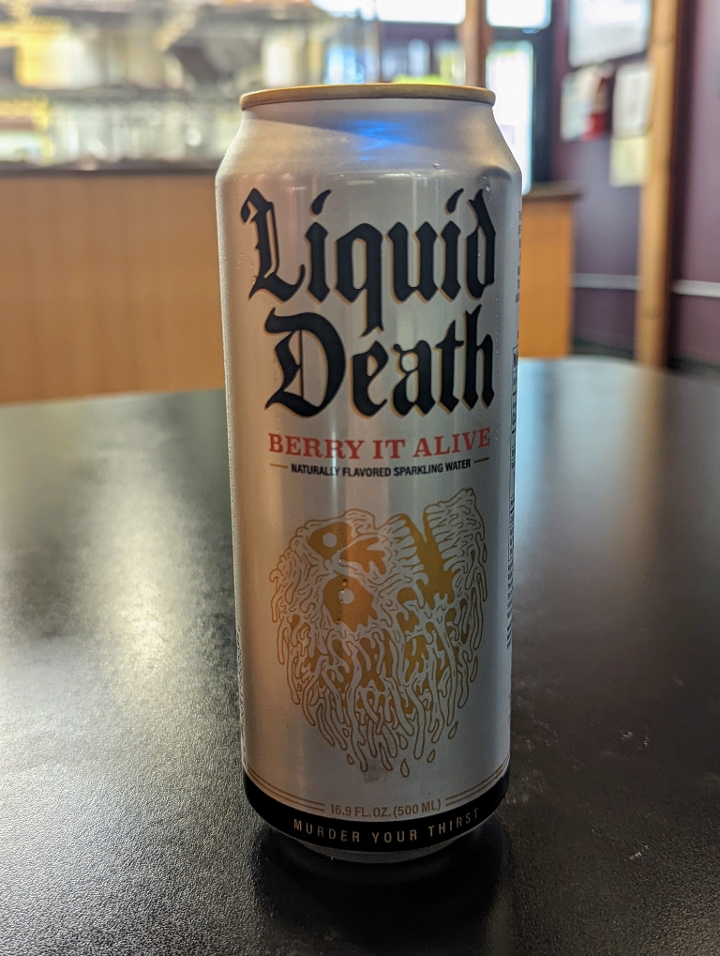 Order Liquid Death - Berry It Alive food online from Sparky Pizza store, Portland on bringmethat.com