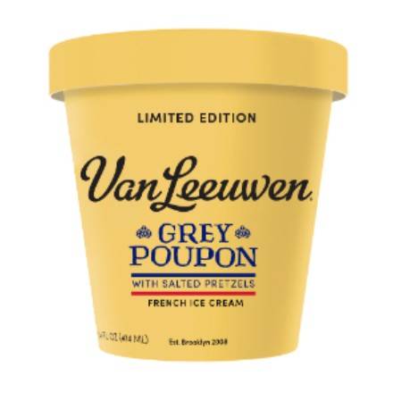 Order Van Leeuwen Grey Poupon with Salted Pretzels (14 oz) food online from Dolcezza Gelato store, Arlington on bringmethat.com