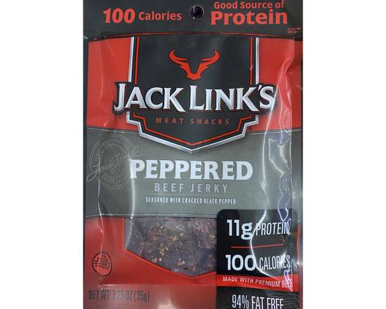 Order Jack Link's Peppered Beef Jerky 1.25oz  food online from Moby Liquor store, Los Angeles on bringmethat.com
