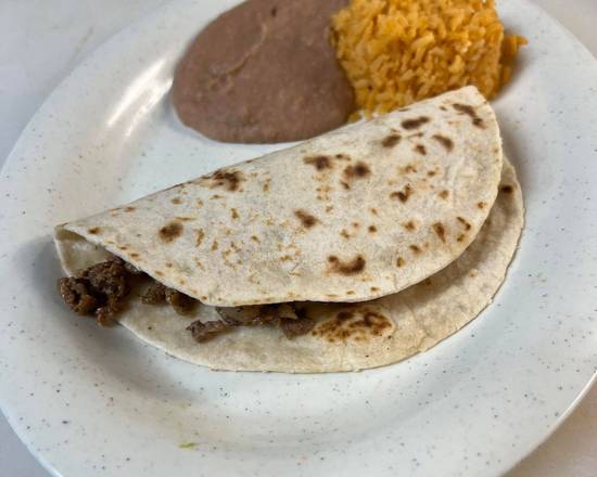 Order Kid Taco with rice and beans food online from Taqueria Puro Jalisco store, Pasadena on bringmethat.com
