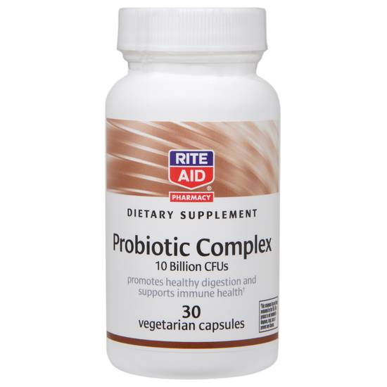 Order Rite Aid Probiotic Complex Vegetarian Capsules 10 Billion CFUs (30 ct) food online from Rite Aid store, Palm Desert on bringmethat.com