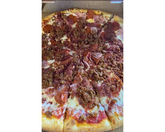 Order All Meat Pizza food online from Fina Giuseppe Italian Restaurant store, Victorville on bringmethat.com