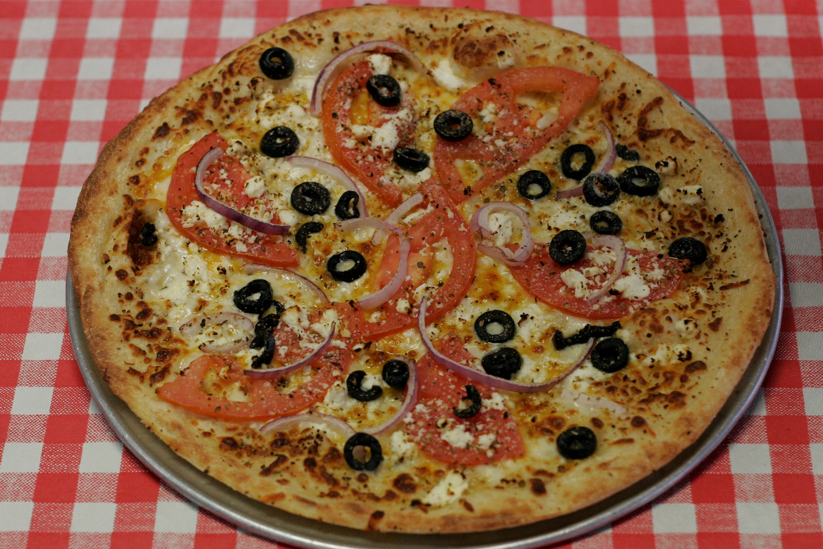 Order Mediterranean Style Pizza food online from Giovanni's Pizza Place store, Charleston on bringmethat.com
