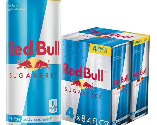 Order Red Bull (4 pack)- Sugar Free food online from Kings Family store, Monroeville on bringmethat.com