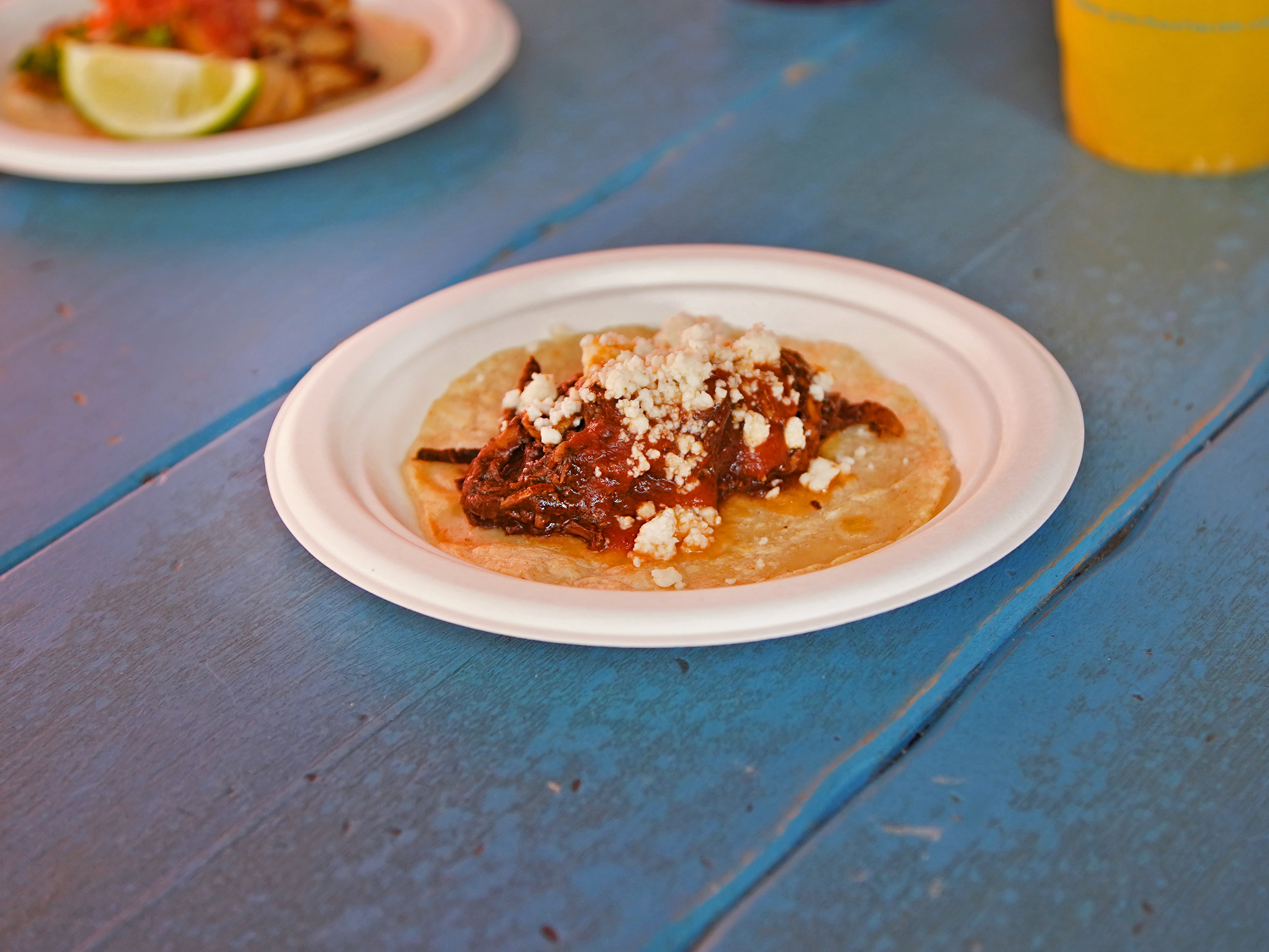 Order Pollo Mole Taco food online from Pinches Tacos store, Las Vegas on bringmethat.com