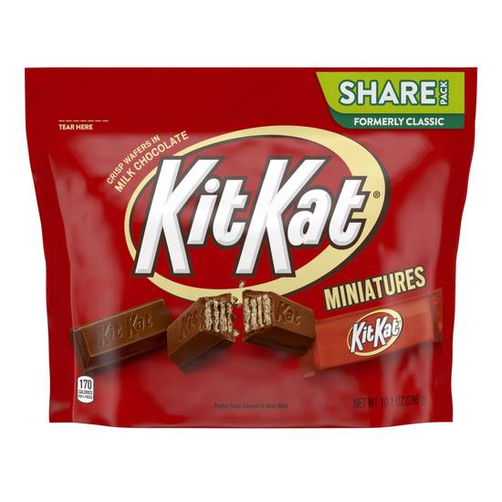 Order KitKat Milk Chocolate Wafer Bars Candy Miniatures (10.1 oz) food online from Rite Aid store, Eugene on bringmethat.com