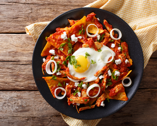 Order Chicken Chilaquiles Special food online from Mexican Omelette Bar store, Woodland on bringmethat.com