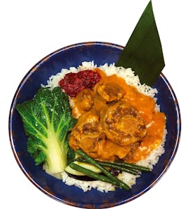 Order Kare-Kare Rice Bowl (Beef Peanut Stew) food online from Max Restaurant store, South San Francisco on bringmethat.com