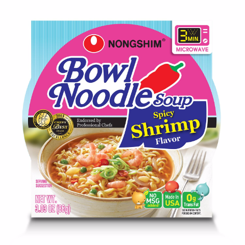 Order NongShim Bowl Noodle Soup, Spicy Shrimp 3.03oz food online from 7-Eleven store, Reston on bringmethat.com