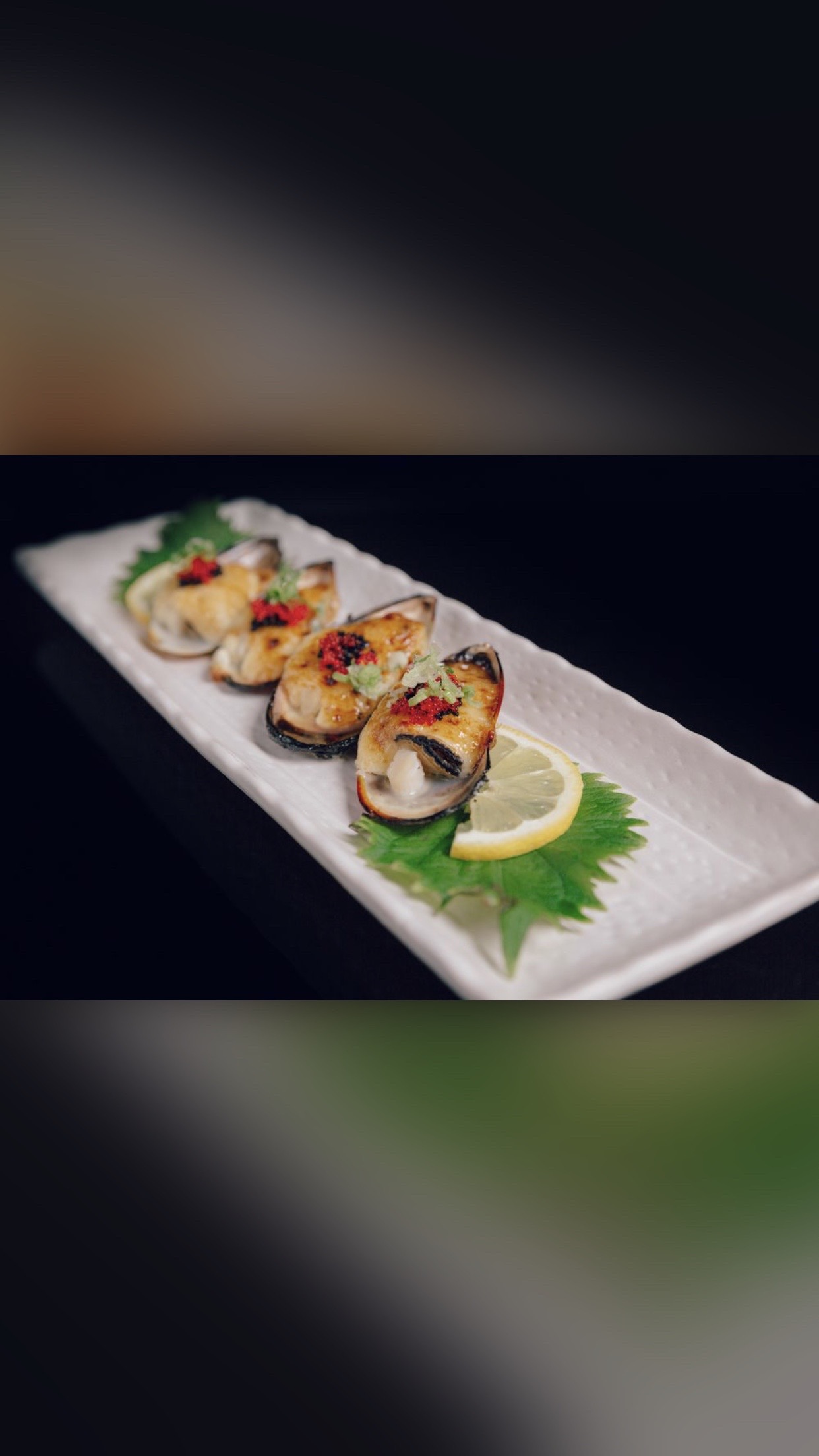 Order Broiled Mussels food online from Oji Sushi & Sake Bar store, Montebello on bringmethat.com