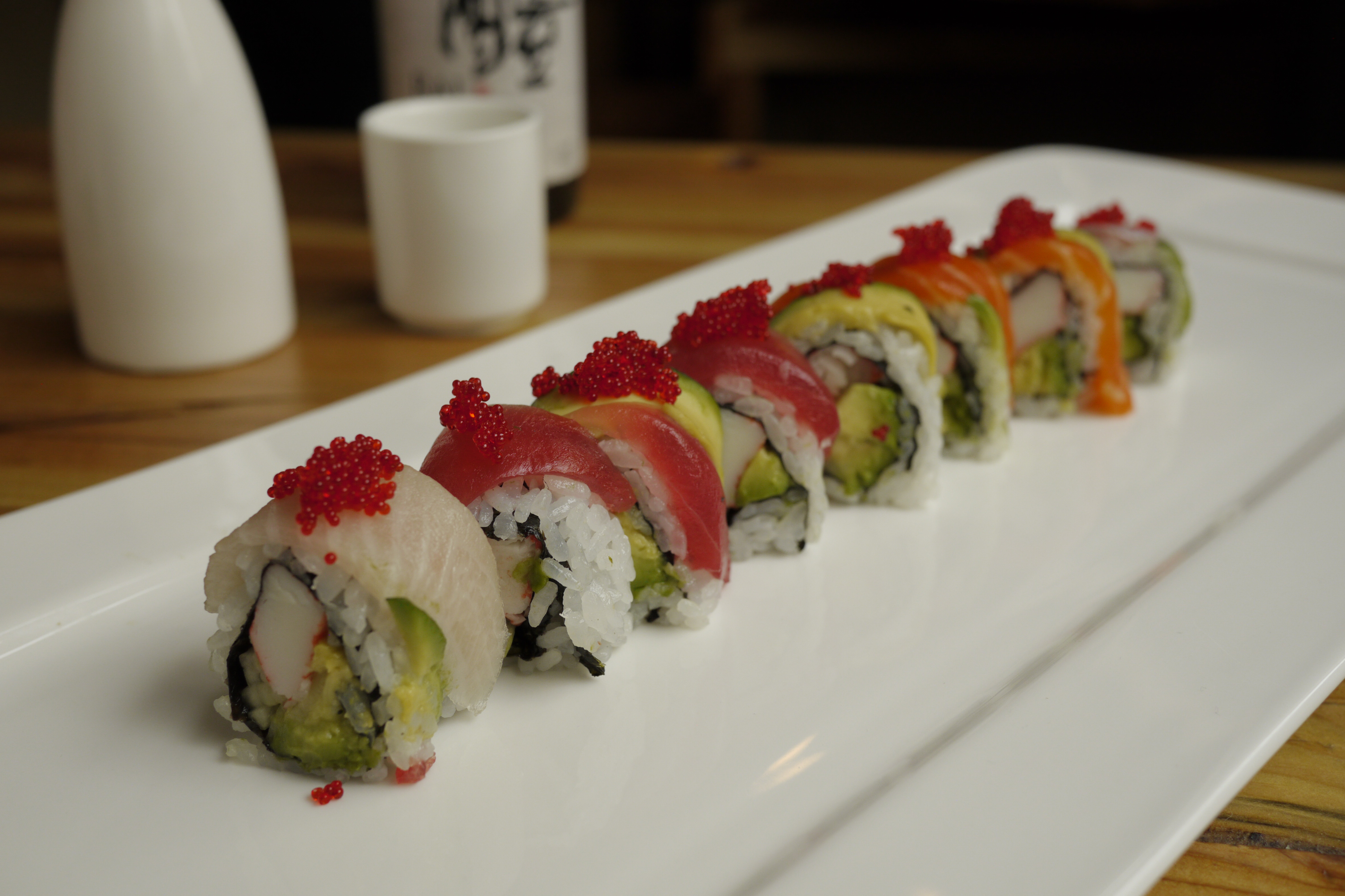Order Rainbow Roll food online from Dashi Noodle House store, Ridgewood on bringmethat.com