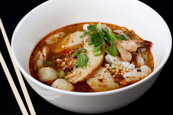 Order Pork Tom Yum Noodle Soup food online from Lers Ros Thai store, San Francisco on bringmethat.com